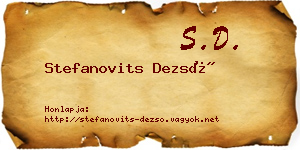 Stefanovits Dezső névjegykártya
