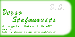 dezso stefanovits business card